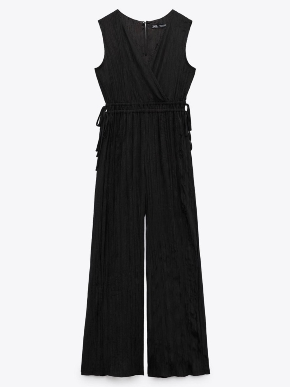 Zara NWT Black Wide Leg Sleeveless Jumpsuit XS